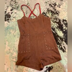 Wild Honey Brown Studded Romper